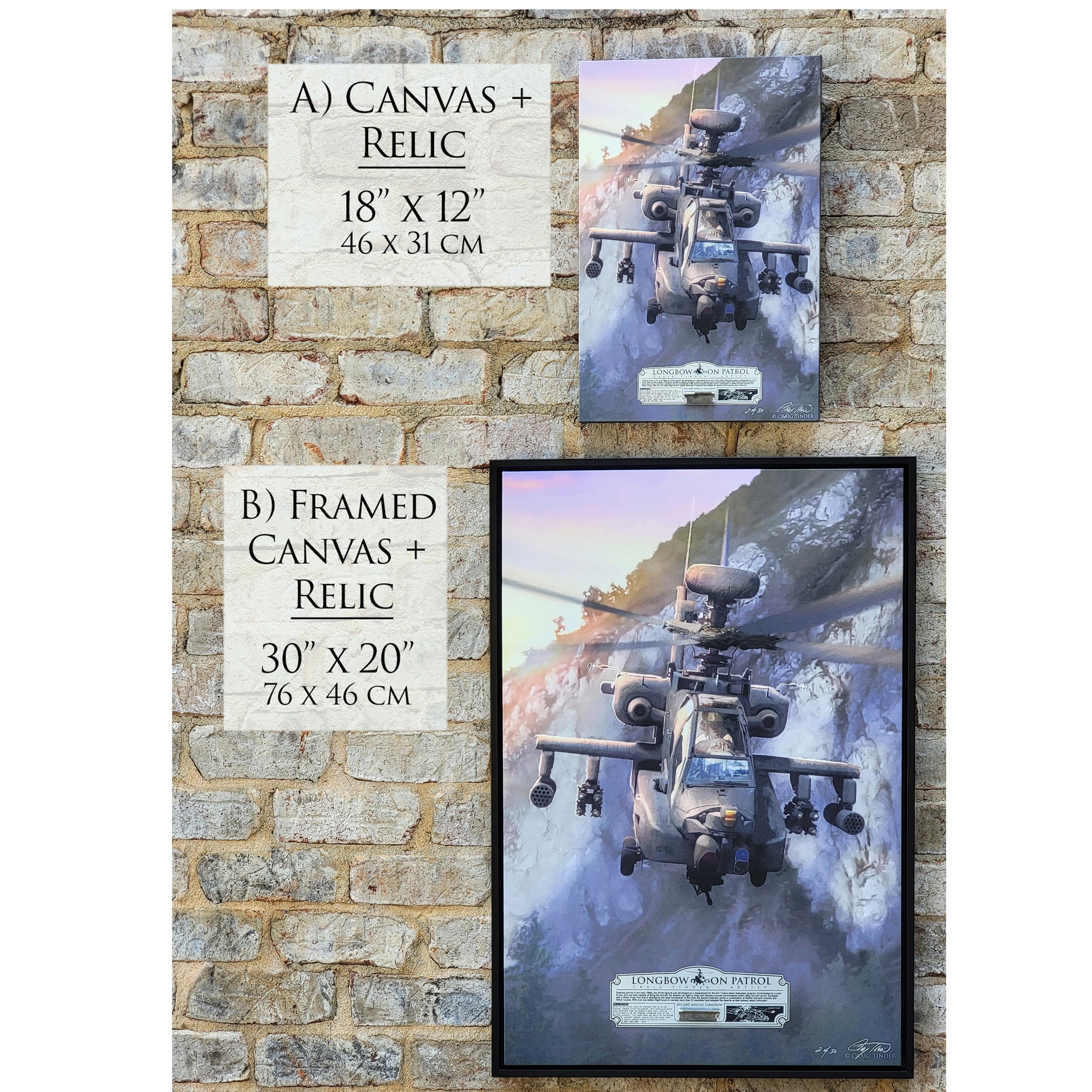 AH-64 Apache Helicopter - Longbow On Patrol Canvas | INCLUDES: Gunner Door Relic