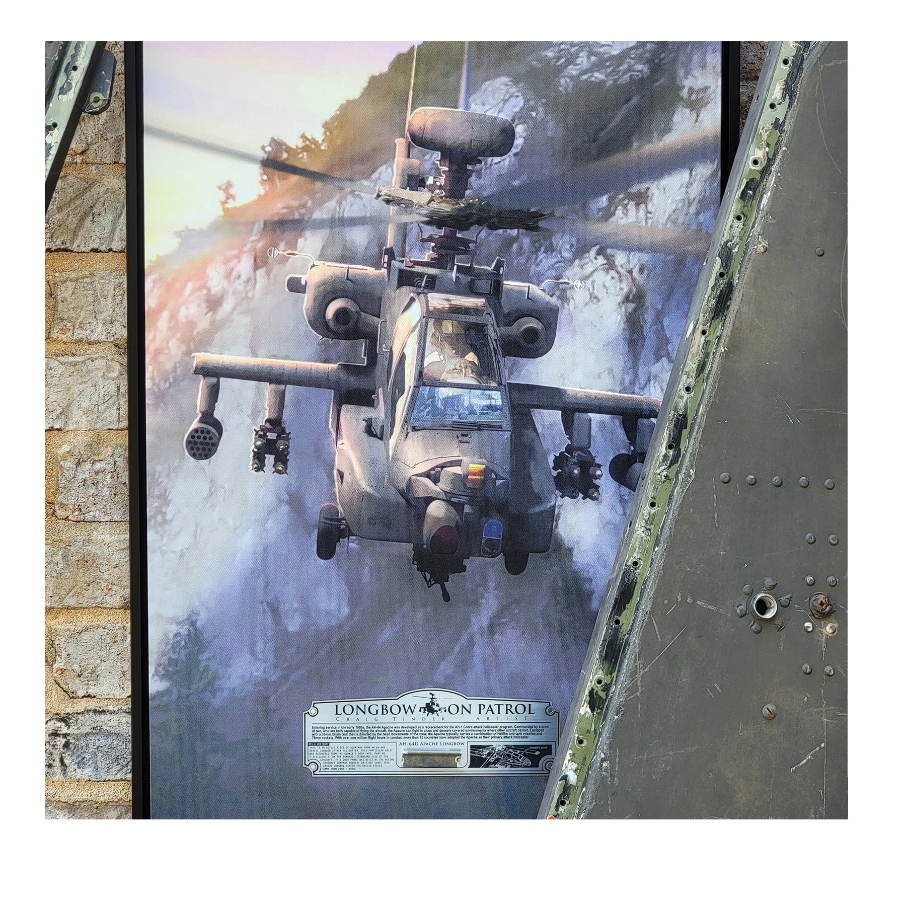 AH-64 Apache Helicopter - Longbow On Patrol Canvas | INCLUDES: Gunner Door Relic