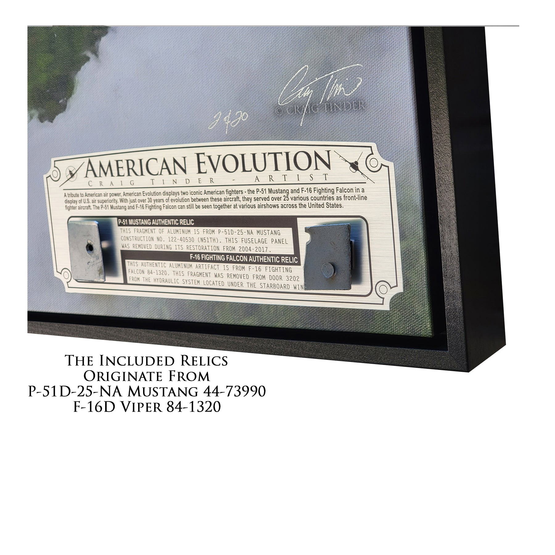 P-51 & F-16 - American Evolution Canvas | INCLUDES: Fuselage Panel & Access Door Relics