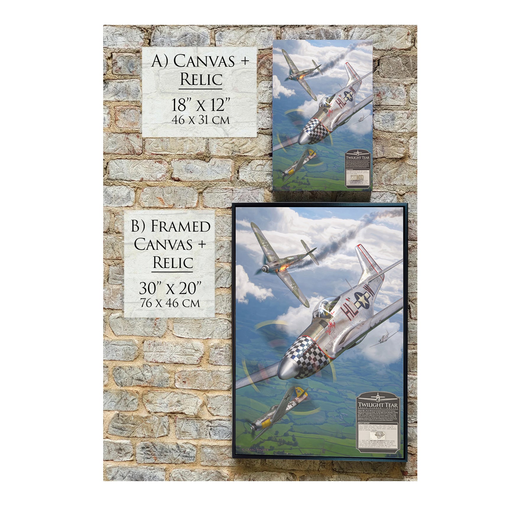 P-51 Mustang - Twilight Tear Canvas | INCLUDES: Wing Fragment