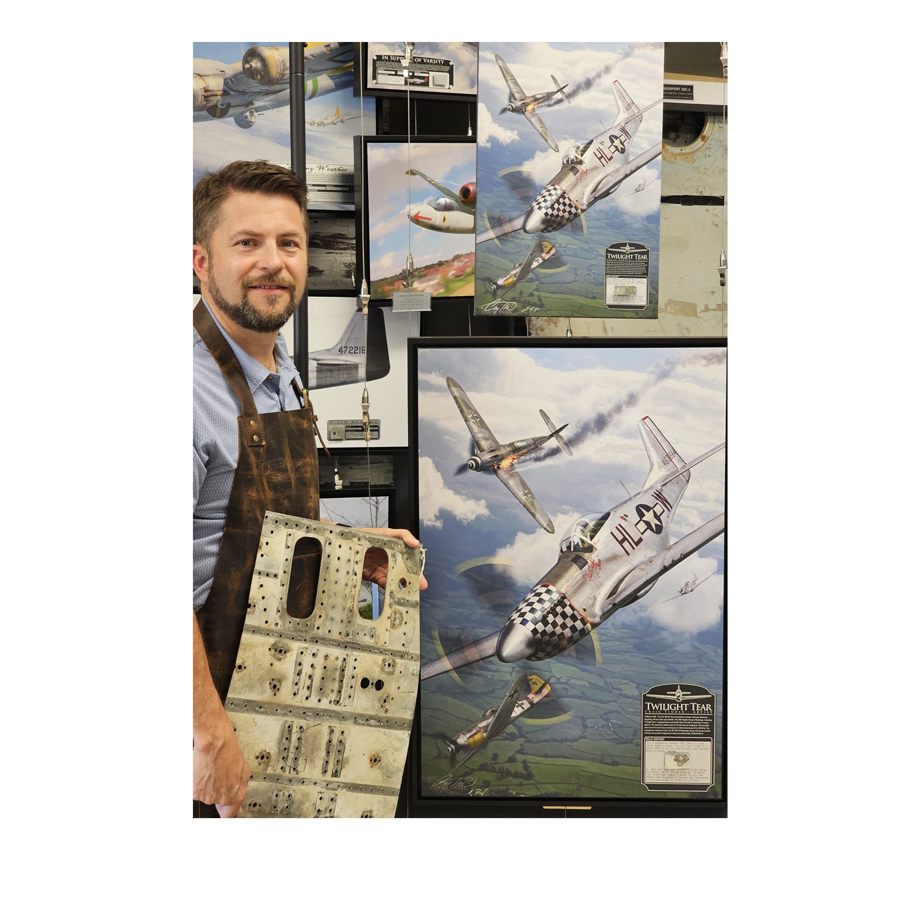 P-51 Mustang - Twilight Tear Canvas | INCLUDES: Wing Fragment