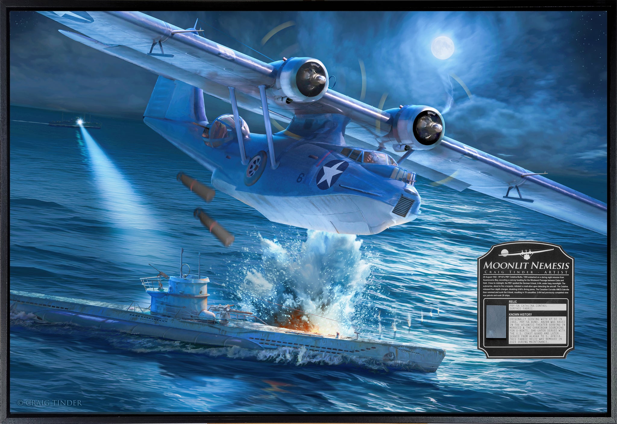 PBY Catalina - Moonlit Nemesis Canvas | INCLUDES: Control Surface Fabric Piece