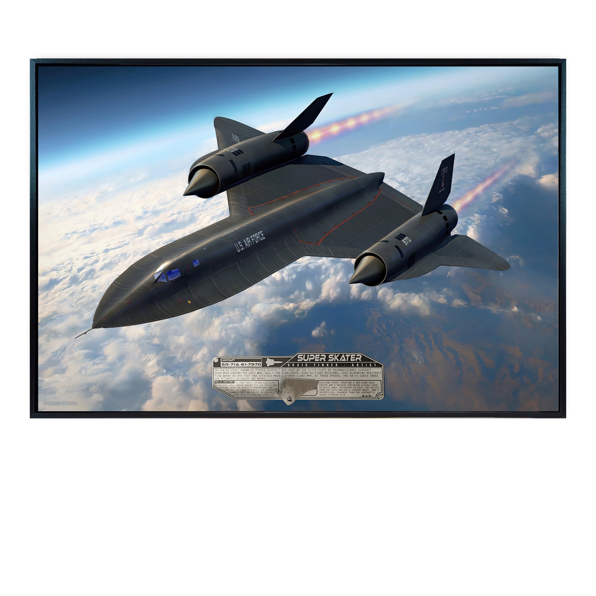 SR-71 Blackbird - Super Skater Canvas | INCLUDES: Titanium SR-71 Relic