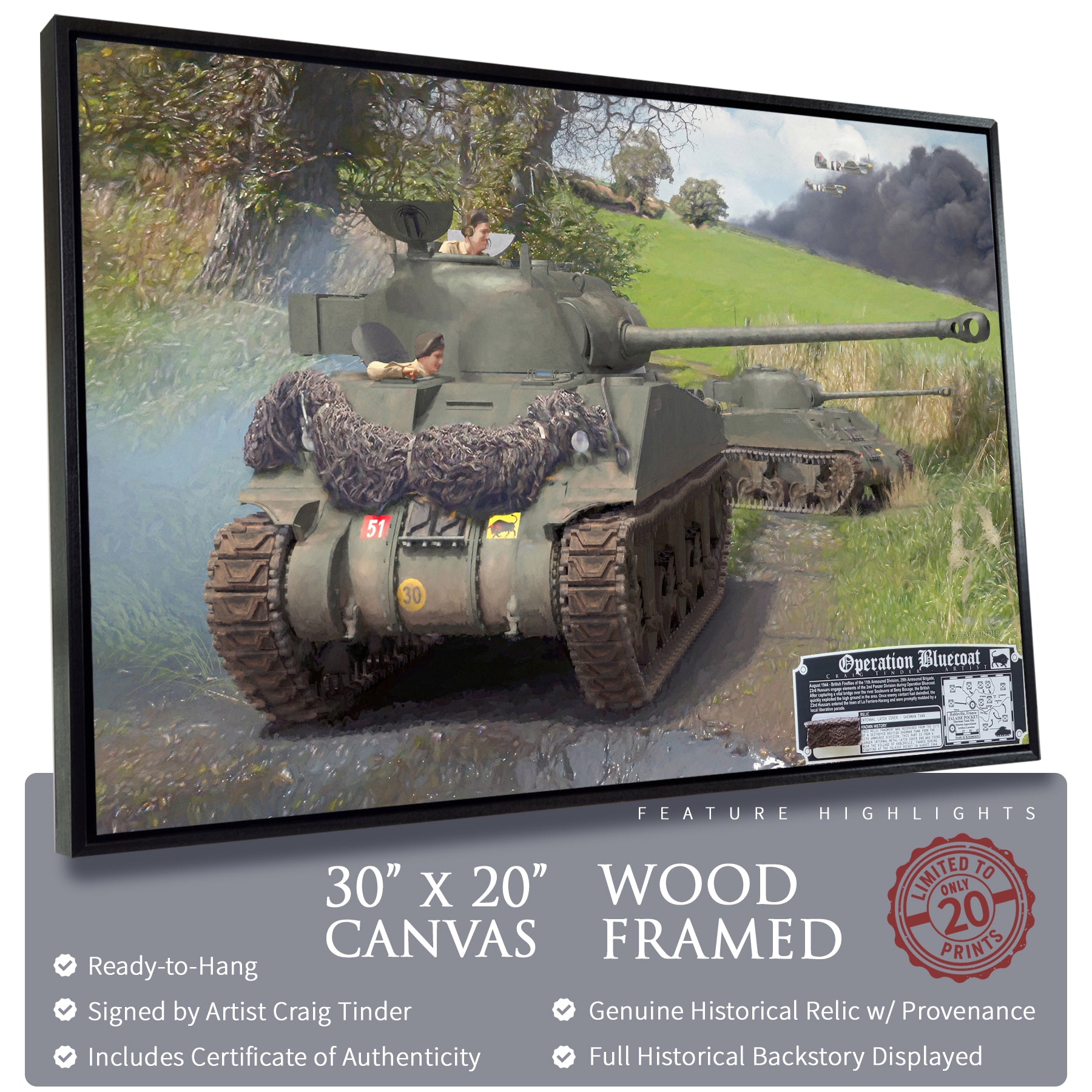 Sherman Tank - Operation Bluecoat Canvas | INCLUDES: Latch Cover Relic