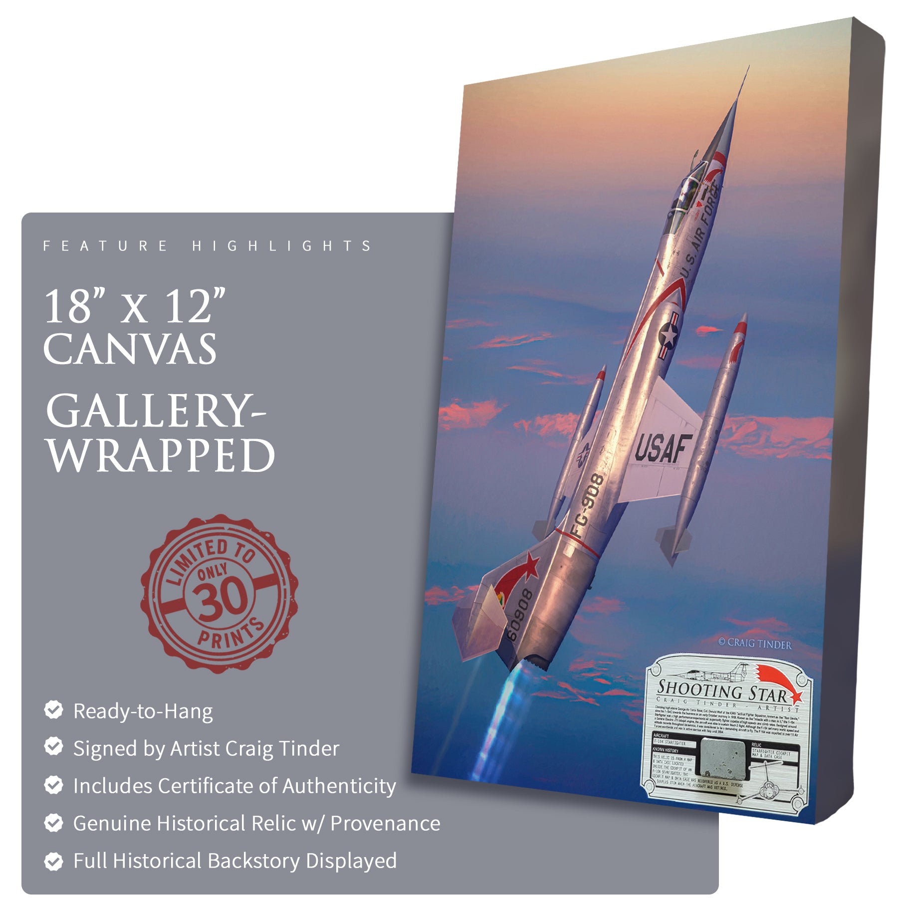 F-104 Starfighter - Shooting Star Canvas | INCLUDES: Map & Data Case Fragment