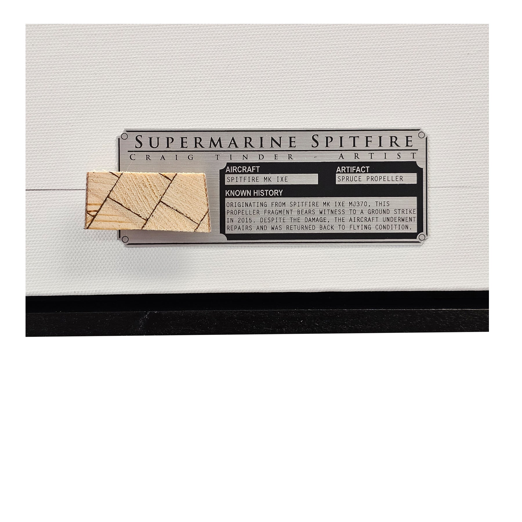 Spitfire Mk IXe - The CO's Query - Framed Canvas | INCLUDES: Wood Propeller Relic