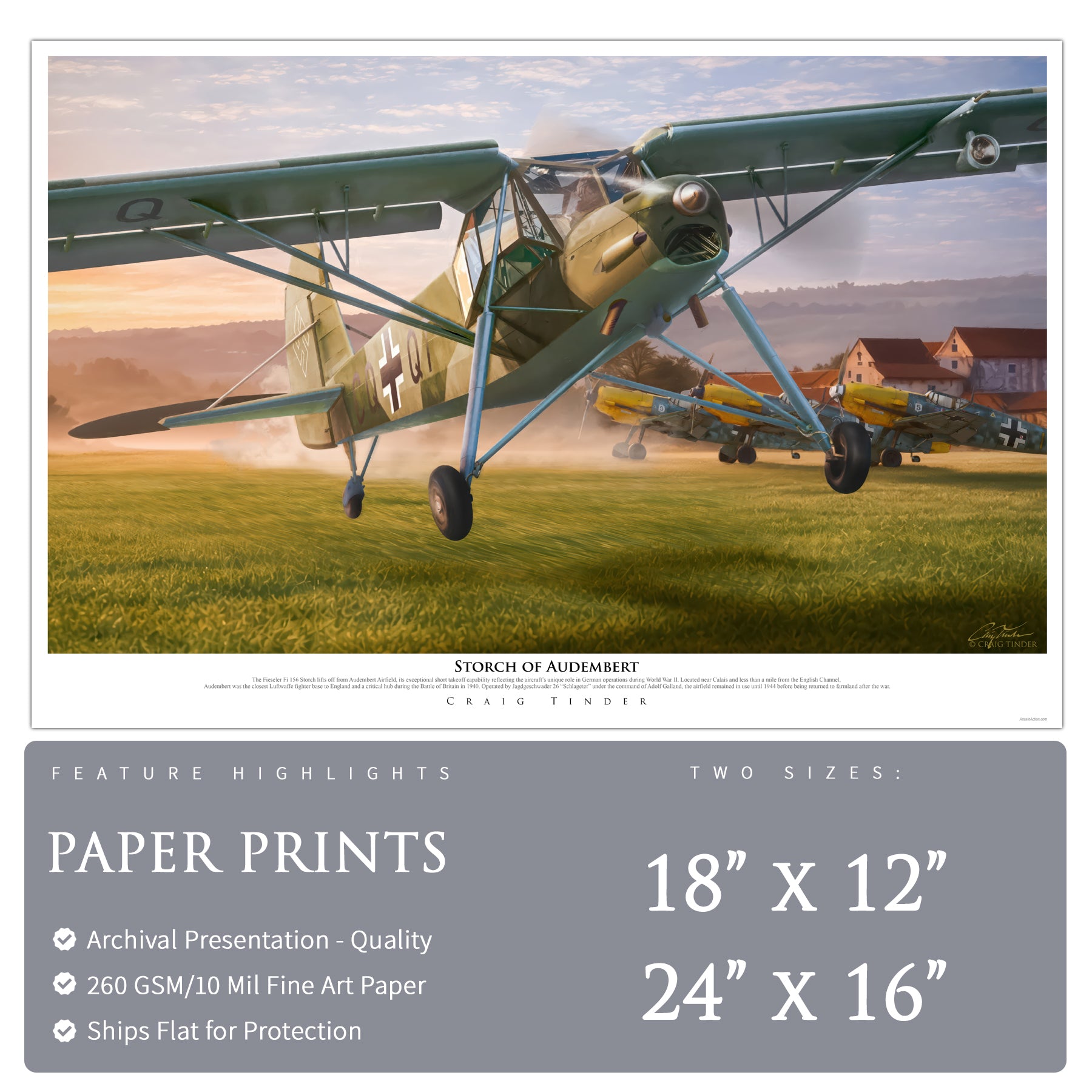Fieseler Storch - Storch of Audembert | INCLUDES: Aluminum Fuselage Relic