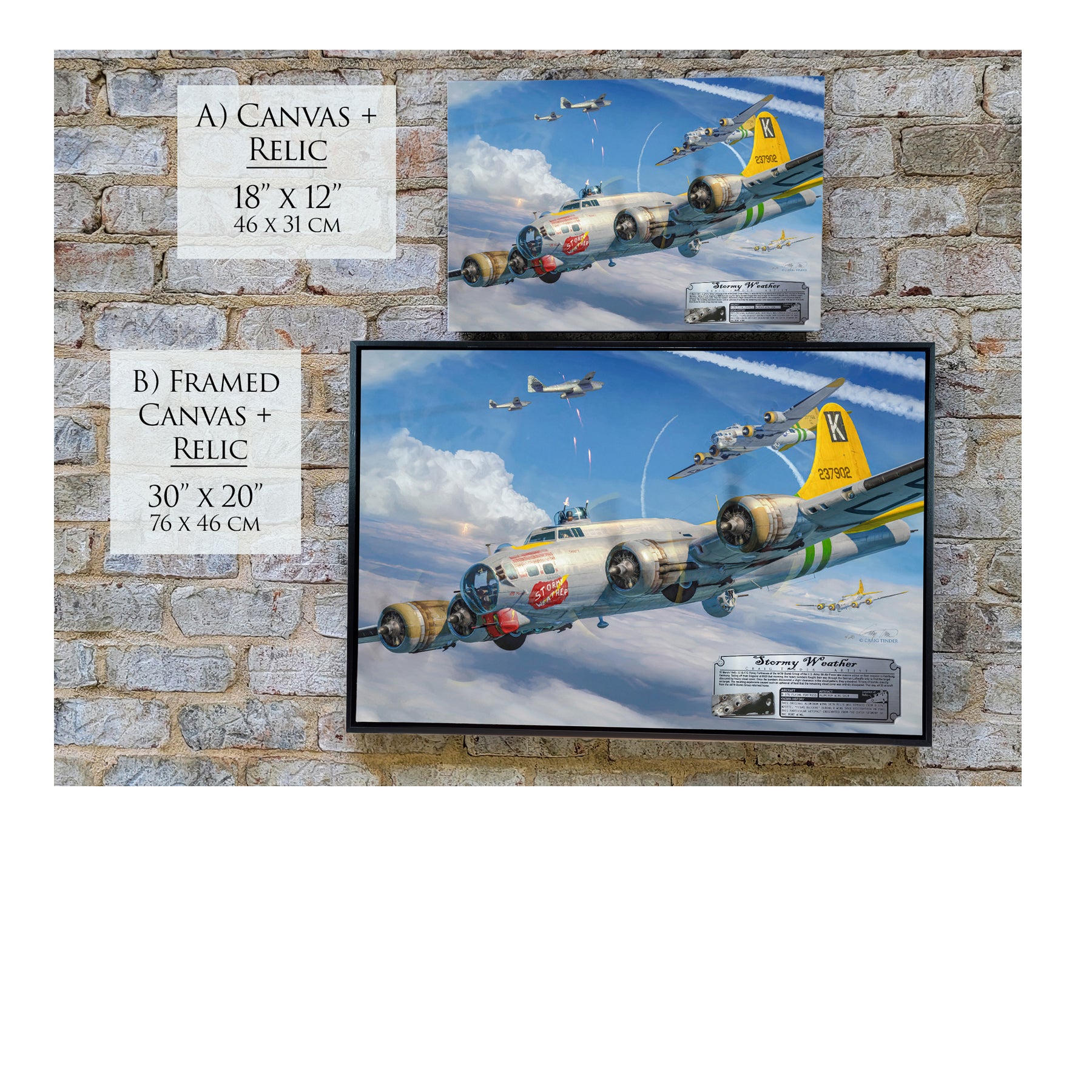 B-17 Flying Fortress - Stormy Weather Canvas | INCLUDES: Wing Skin Fragment