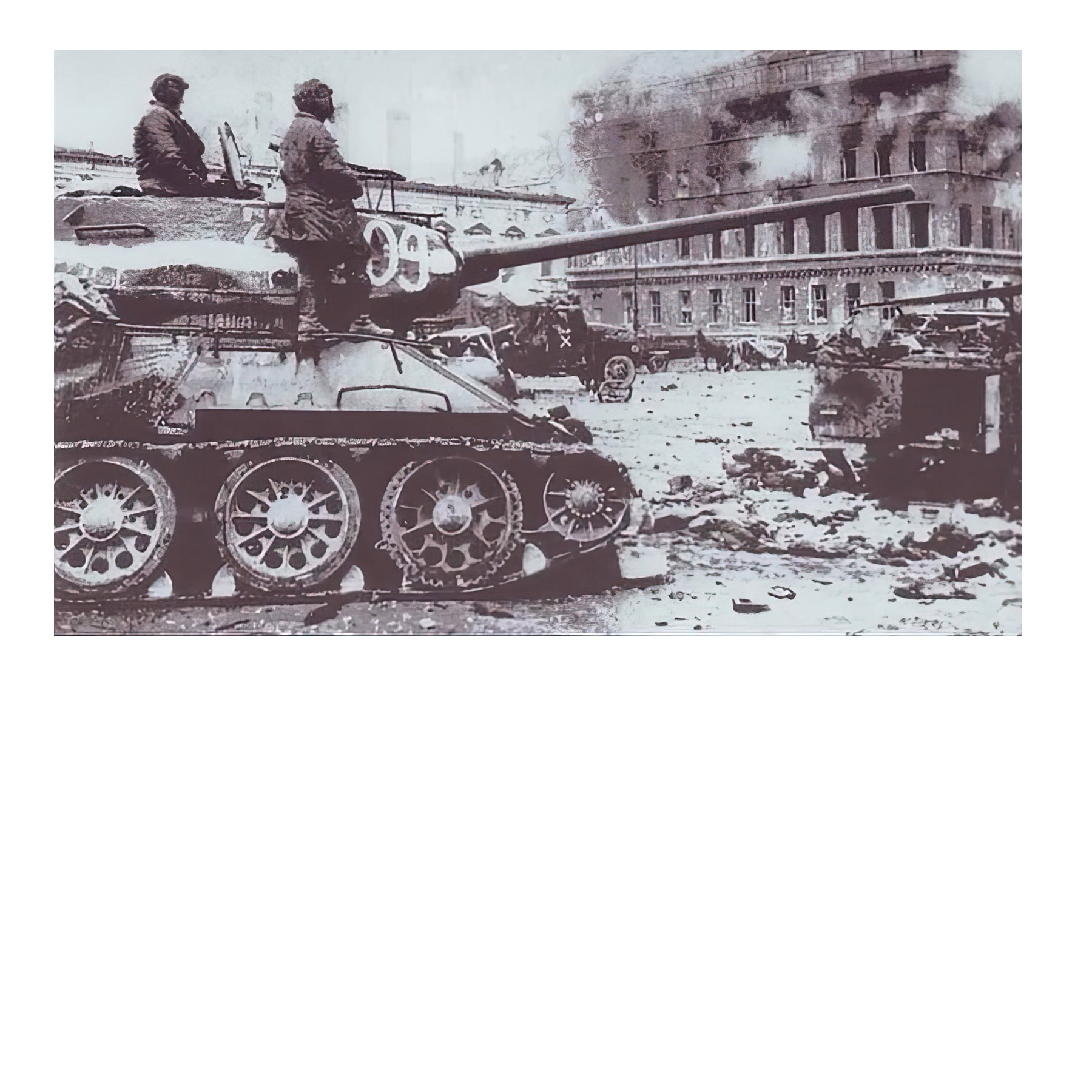 T-34 Soviet Tank - Konev's Approach to Berlin Canvas | INCLUDES: Brass Shell Casing