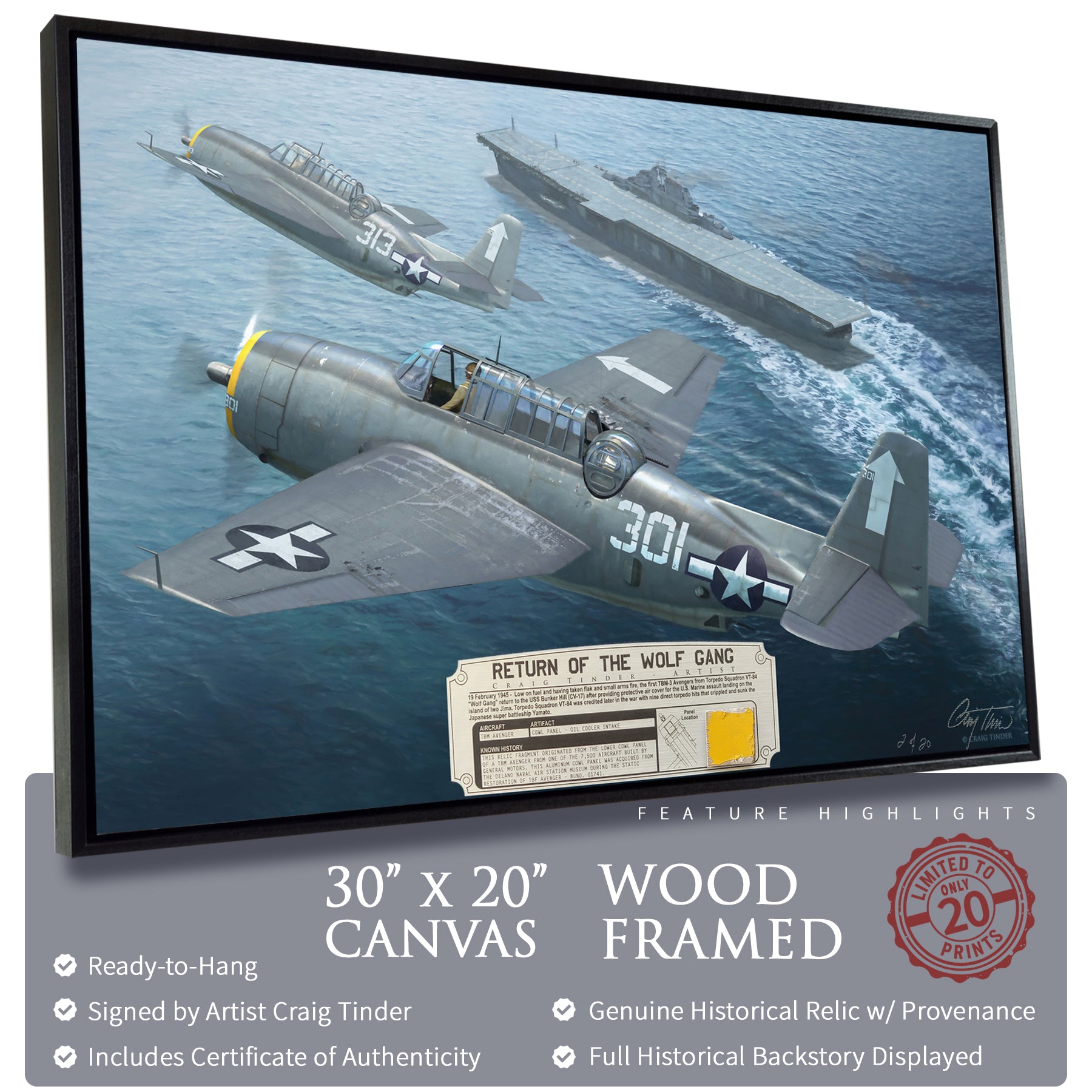 TBM Avenger - Return of the Wolf Gang Canvas | INCLUDES: Oil Cooler Intake Piece