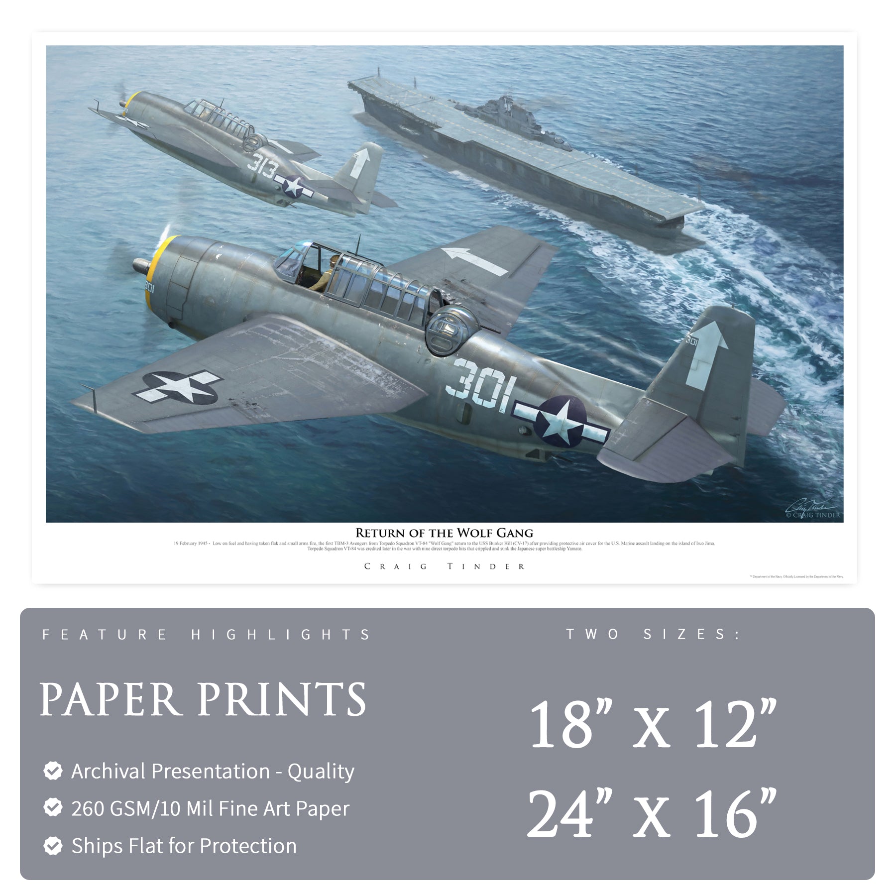 TBM Avenger - Return of the Wolf Gang Canvas | INCLUDES: Oil Cooler Intake Piece