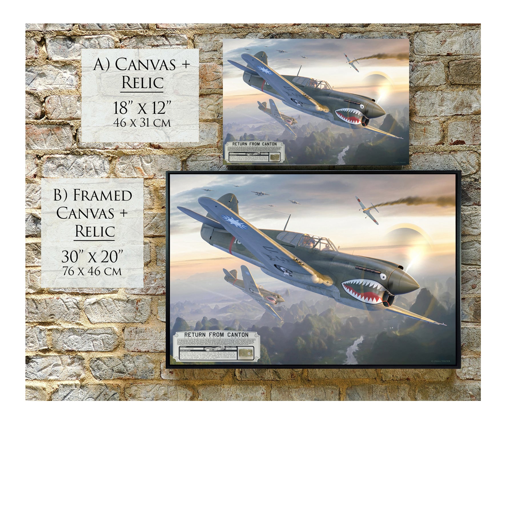 P-40 Warhawk - Return from Canton Canvas | INCLUDES: Skin Fragment