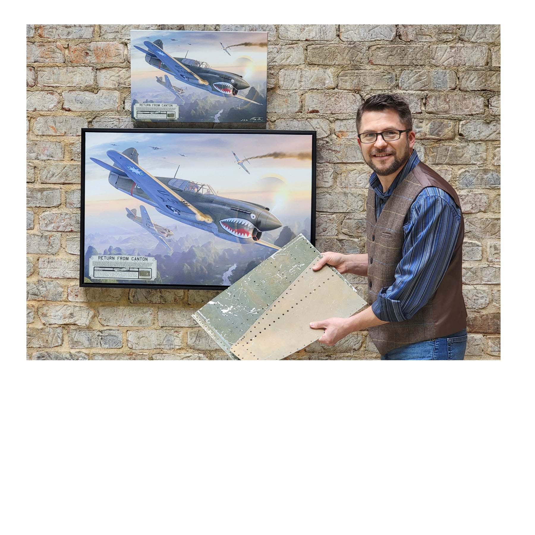 P-40 Warhawk - Return from Canton Canvas | INCLUDES: Skin Fragment