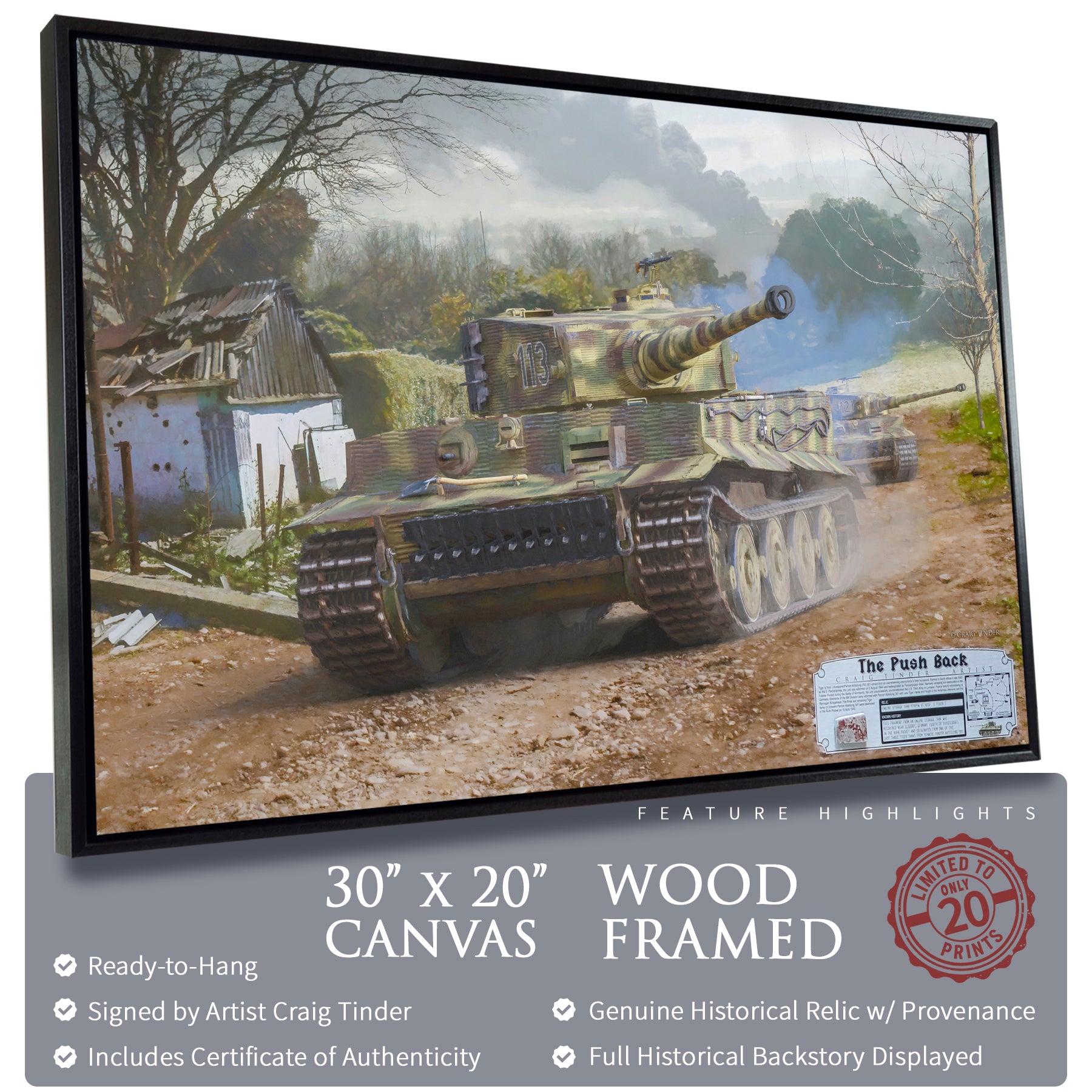 Tiger I Tank - The Push Back Canvas | INCLUDES: Engine Storage Tank Fragment
