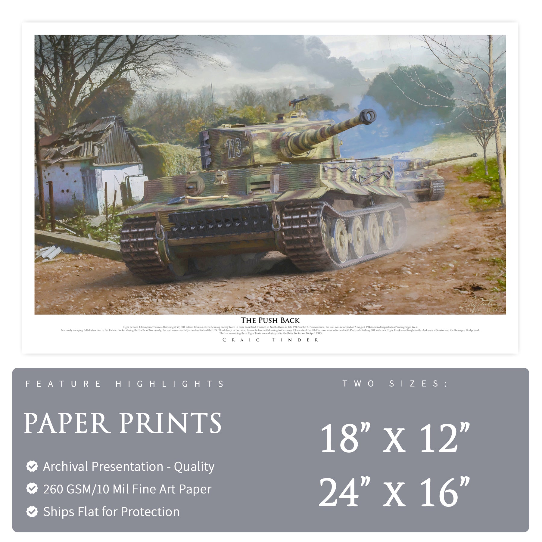 Tiger I Tank - The Push Back Canvas | INCLUDES: Engine Storage Tank Fragment