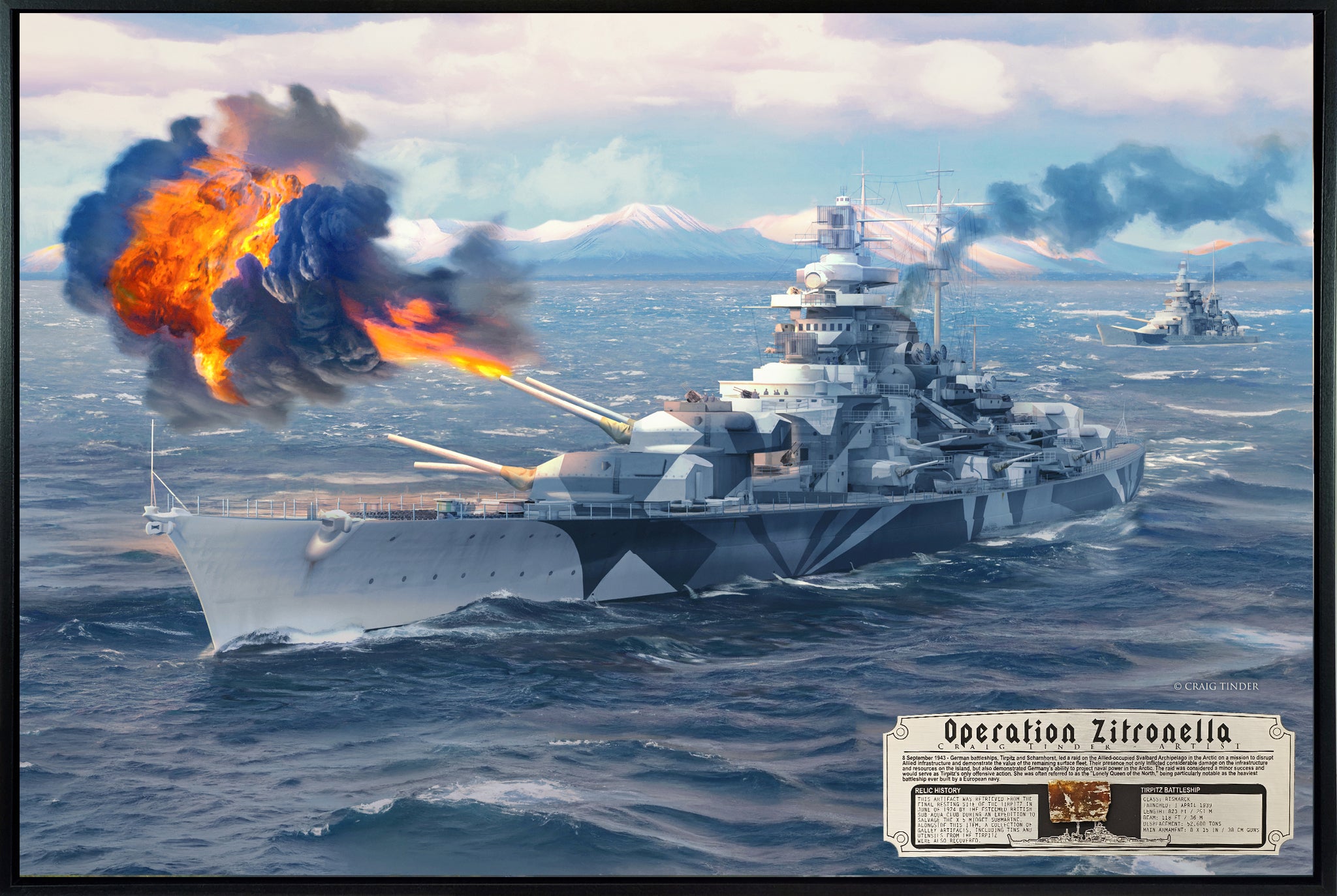 Tirpitz Battleship - Operation Zitronella Canvas | INCLUDES: Duct Piece