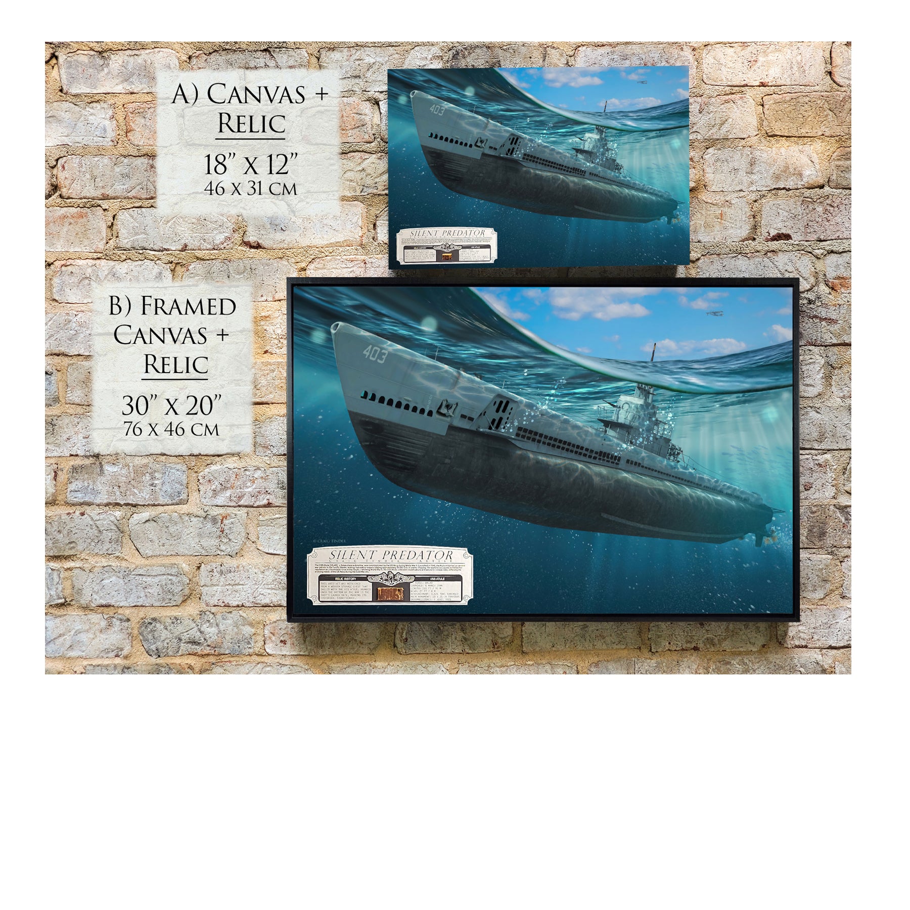 USS Atule Submarine - Silent Predator Canvas | INCLUDES: Toolbox Piece