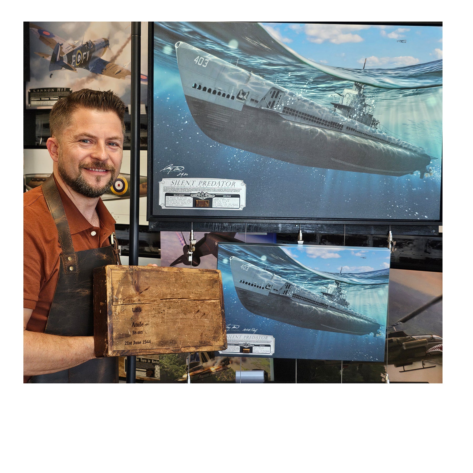 USS Atule Submarine - Silent Predator Canvas | INCLUDES: Toolbox Piece