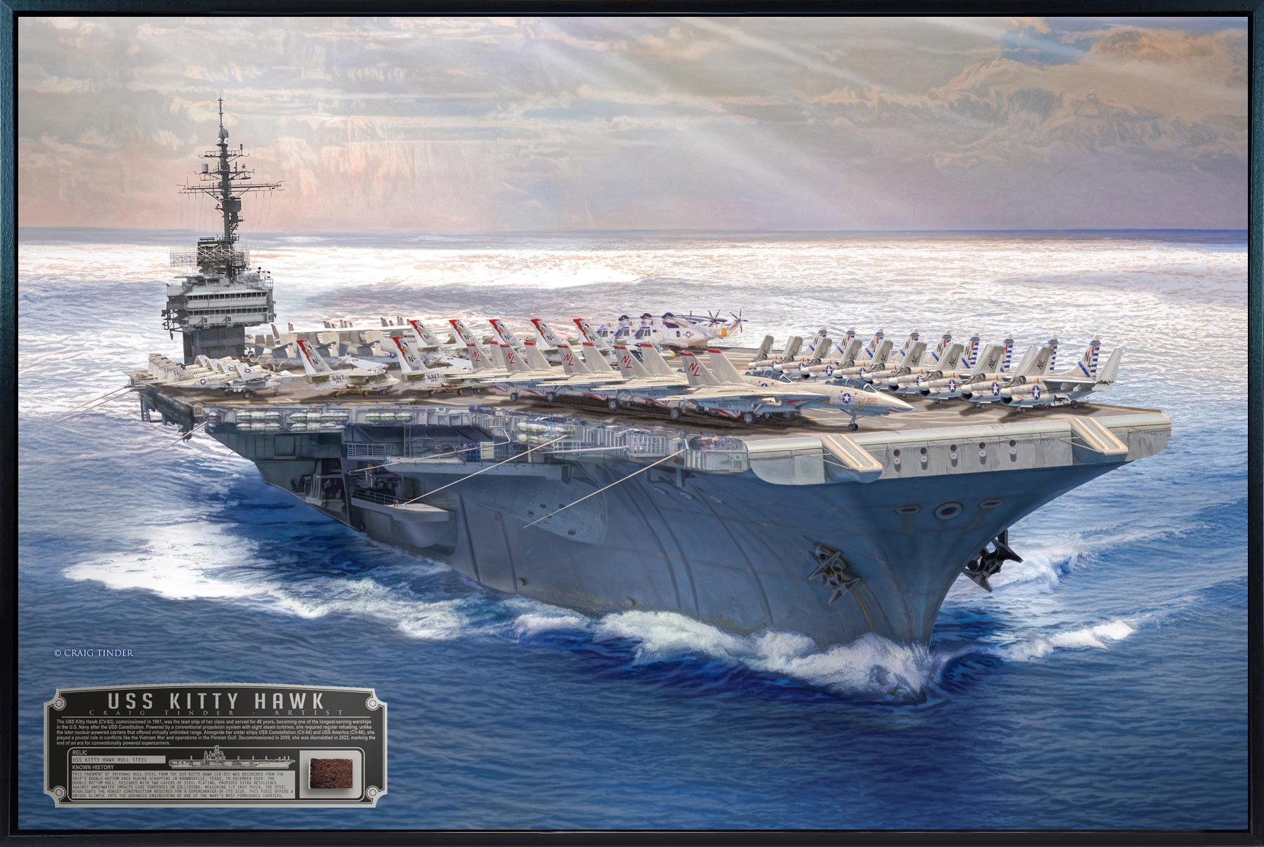 USS Kitty Hawk CV-63 Canvas with Relic | Includes Hull Steel from CV-63