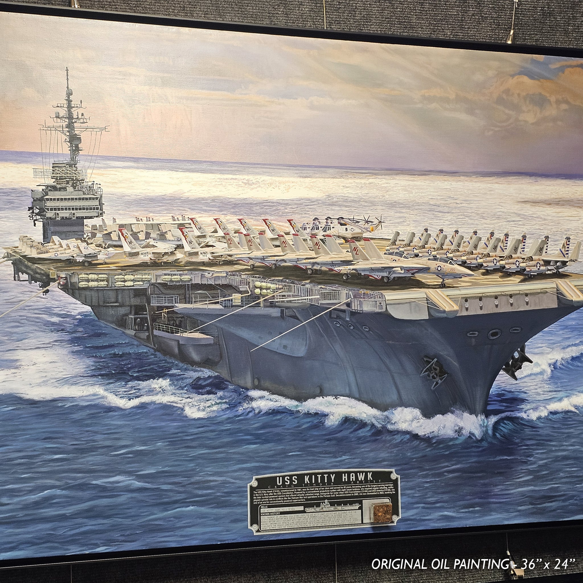 USS Kitty Hawk CV-63 Canvas with Relic | Includes Hull Steel from CV-63
