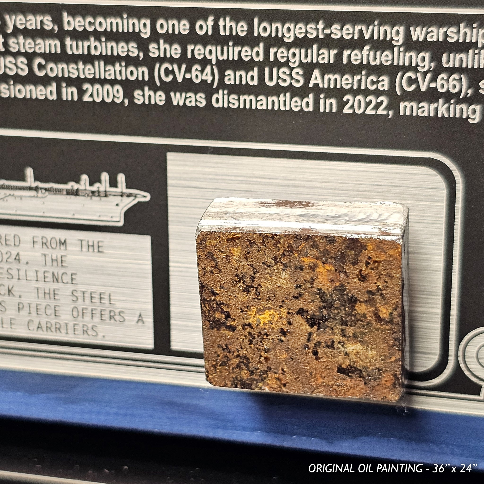 USS Kitty Hawk CV-63 Canvas with Relic | Includes Hull Steel from CV-63