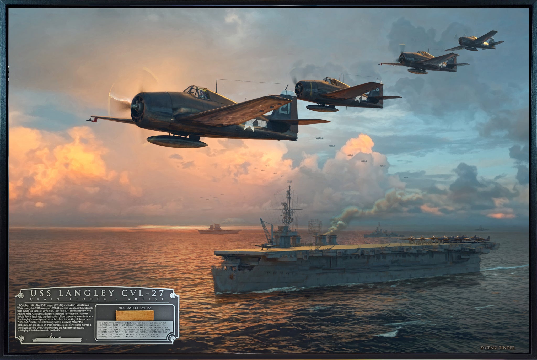 USS Langley Carrier Canvas | INCLUDES: Aircraft Carrier Deck Fragment