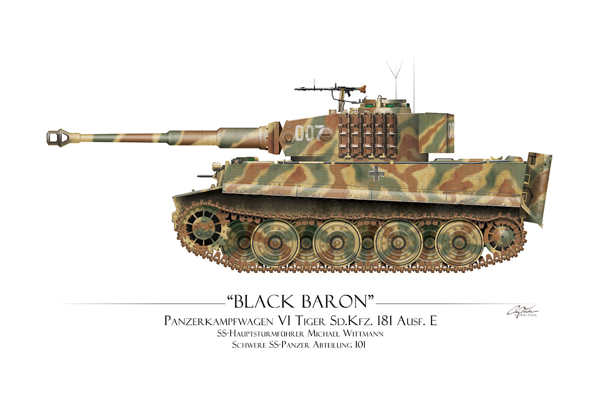 "Michael Wittmann Tiger Tank 007" - Art Print by Craig Tinder