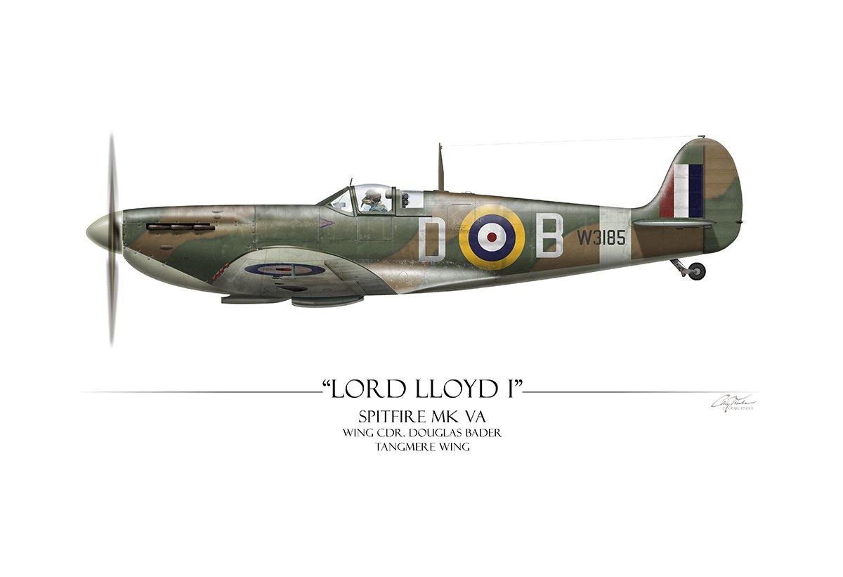 "Douglas Bader Spitfire" - Art Print by Craig Tinder