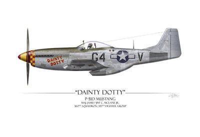 "Dainty Dotty P-51D Mustang" - Art Print by Craig Tinder