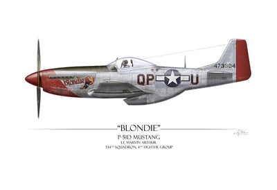 "Blondie P-51D Mustang" - Art Print by Craig Tinder