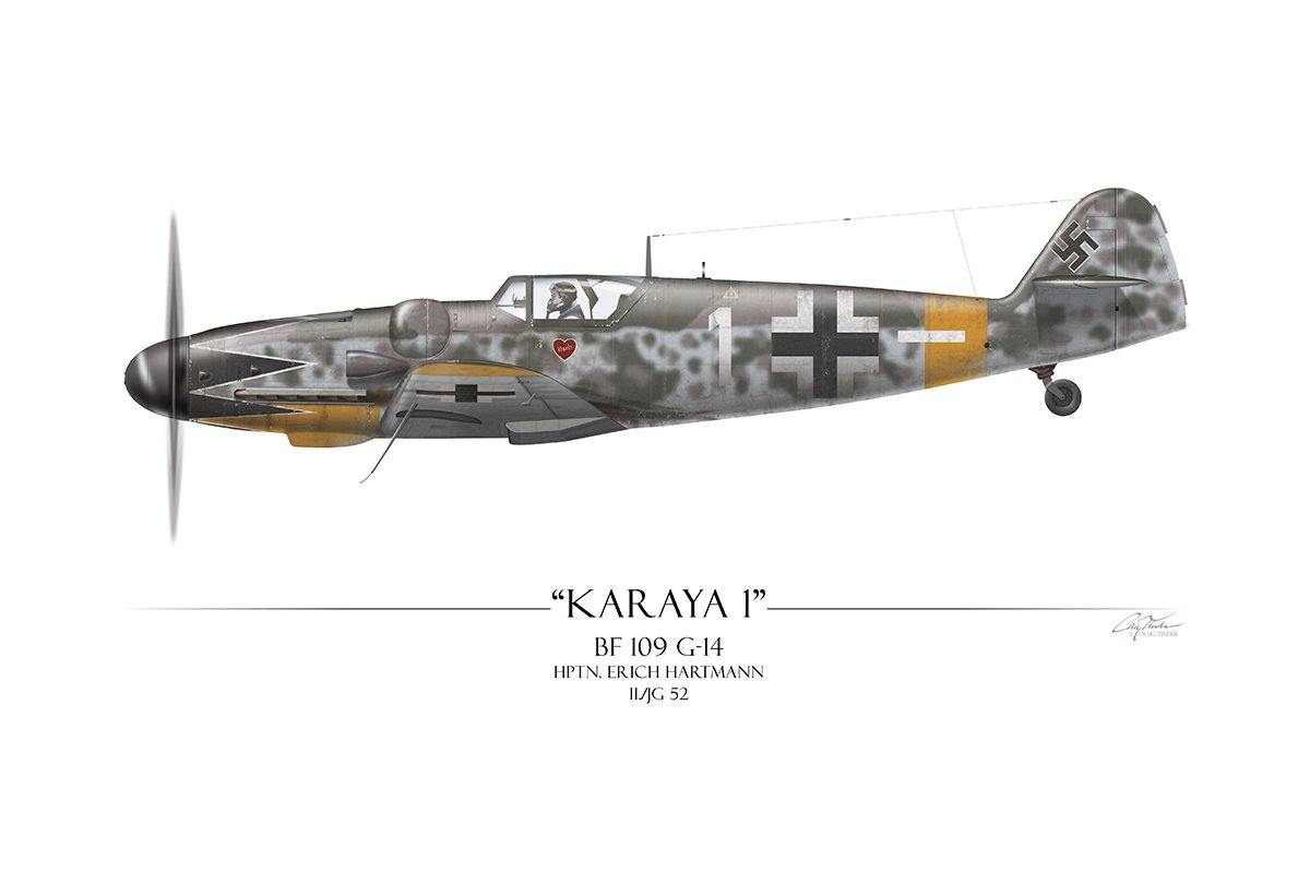 "Erich Hartmann Messerschmitt Bf-109" - Art Print by Craig Tinder