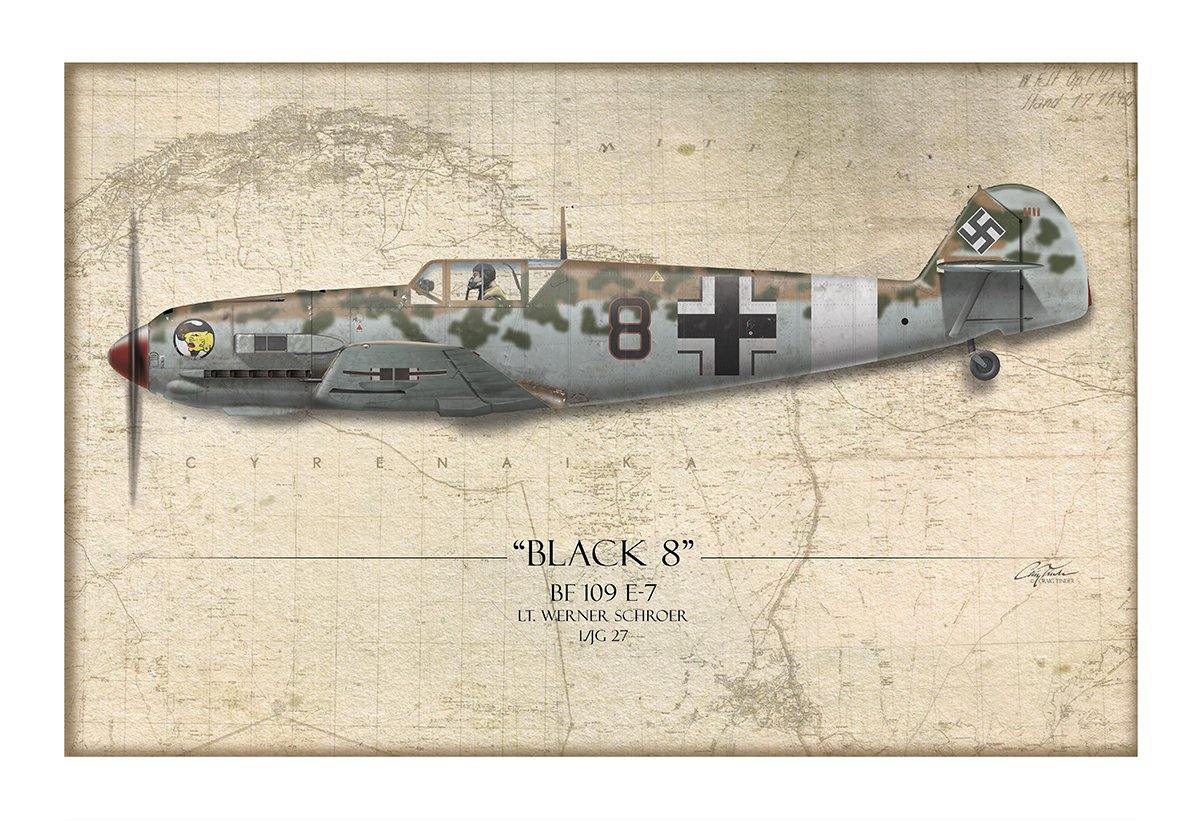 Werner Schroer Messerschmitt Bf-109 Aviation Art Print - Profile-Art Print-Aces In Action: The Workshop of Artist Craig Tinder