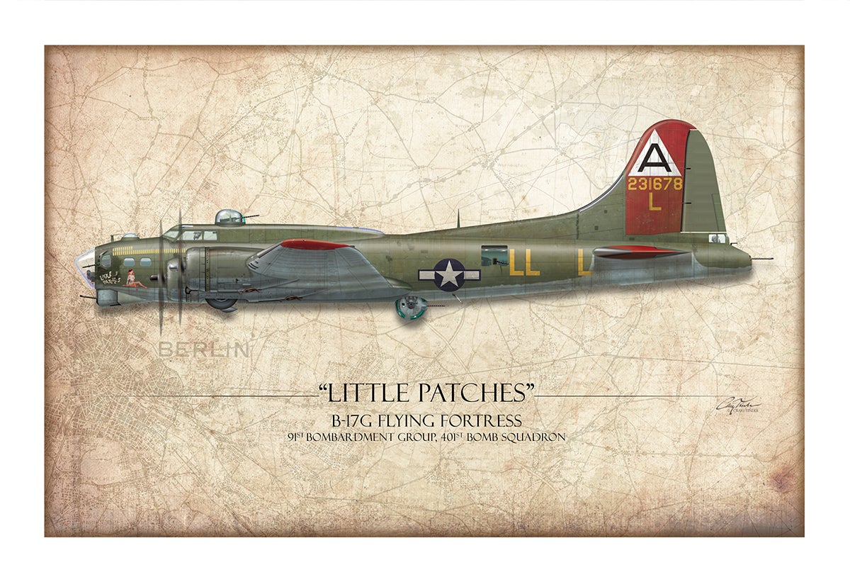 Little Patches B-17 Flying Fortress Aviation Art Print - Profile-Art Print-Aces In Action: The Workshop of Artist Craig Tinder