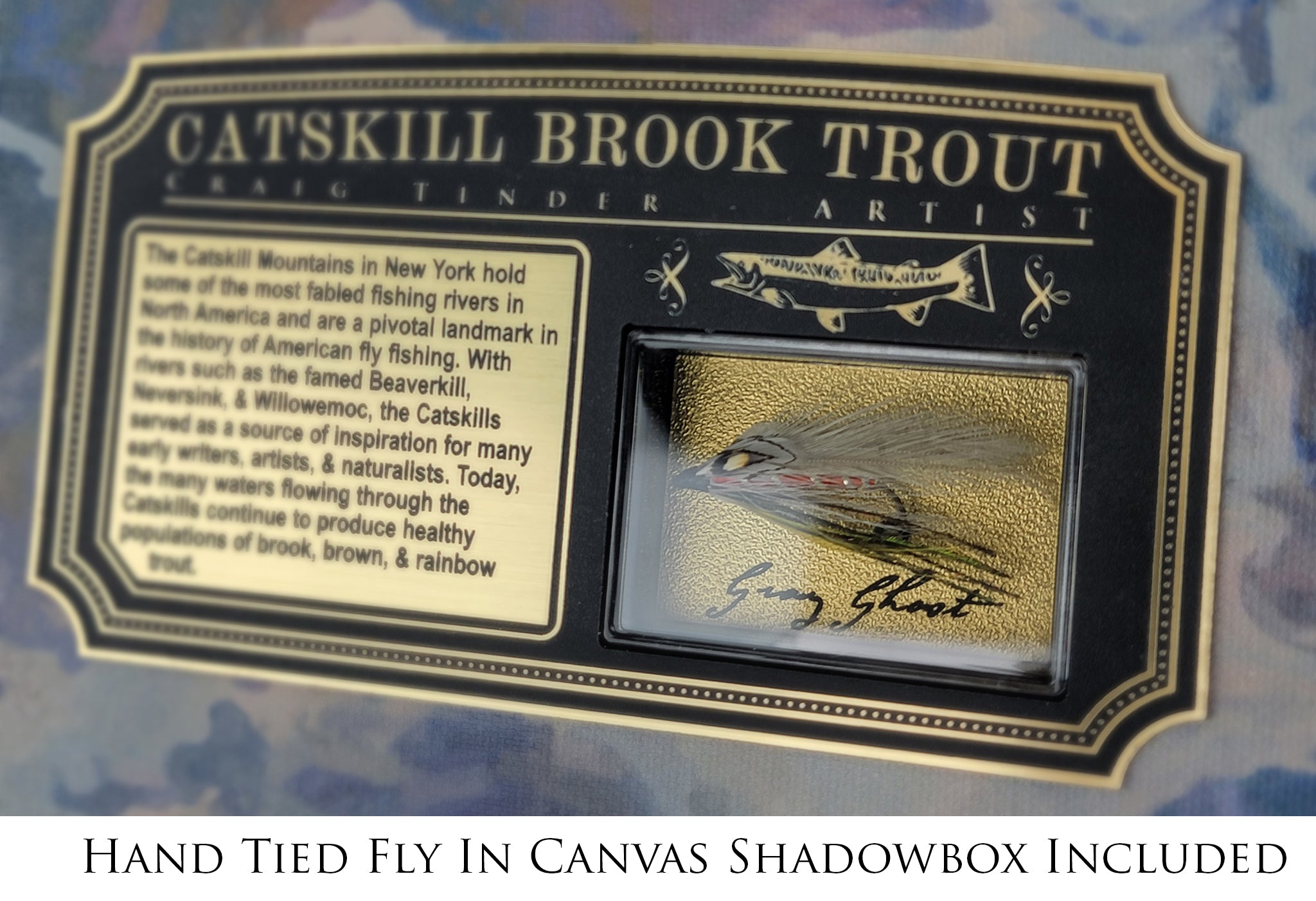 Catskill Brook Trout - Framed Canvas Shadowbox Art-Art Print-Aces In Action: The Workshop of Artist Craig Tinder