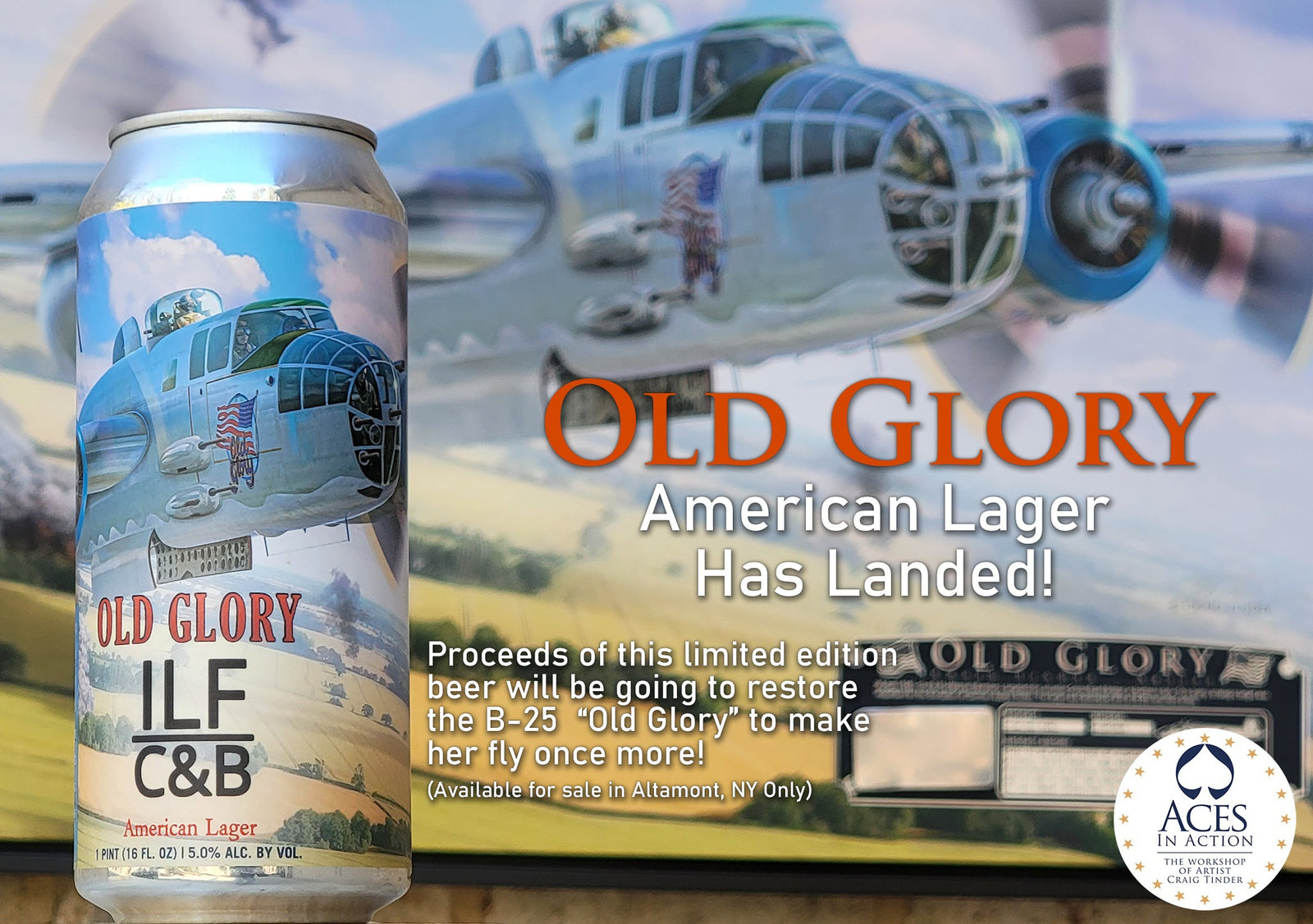 Old Glory - American Lager Now Available!-Aces In Action: The Workshop of Artist Craig Tinder