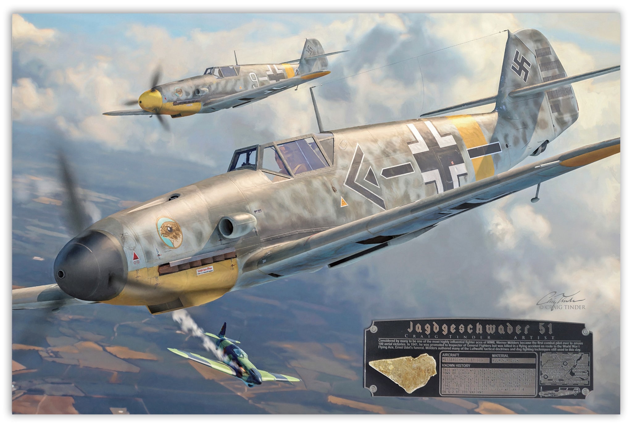 Combat Strategist - "Jagdgeschwader 51" - Messerschmitt Bf 109 Relic Art