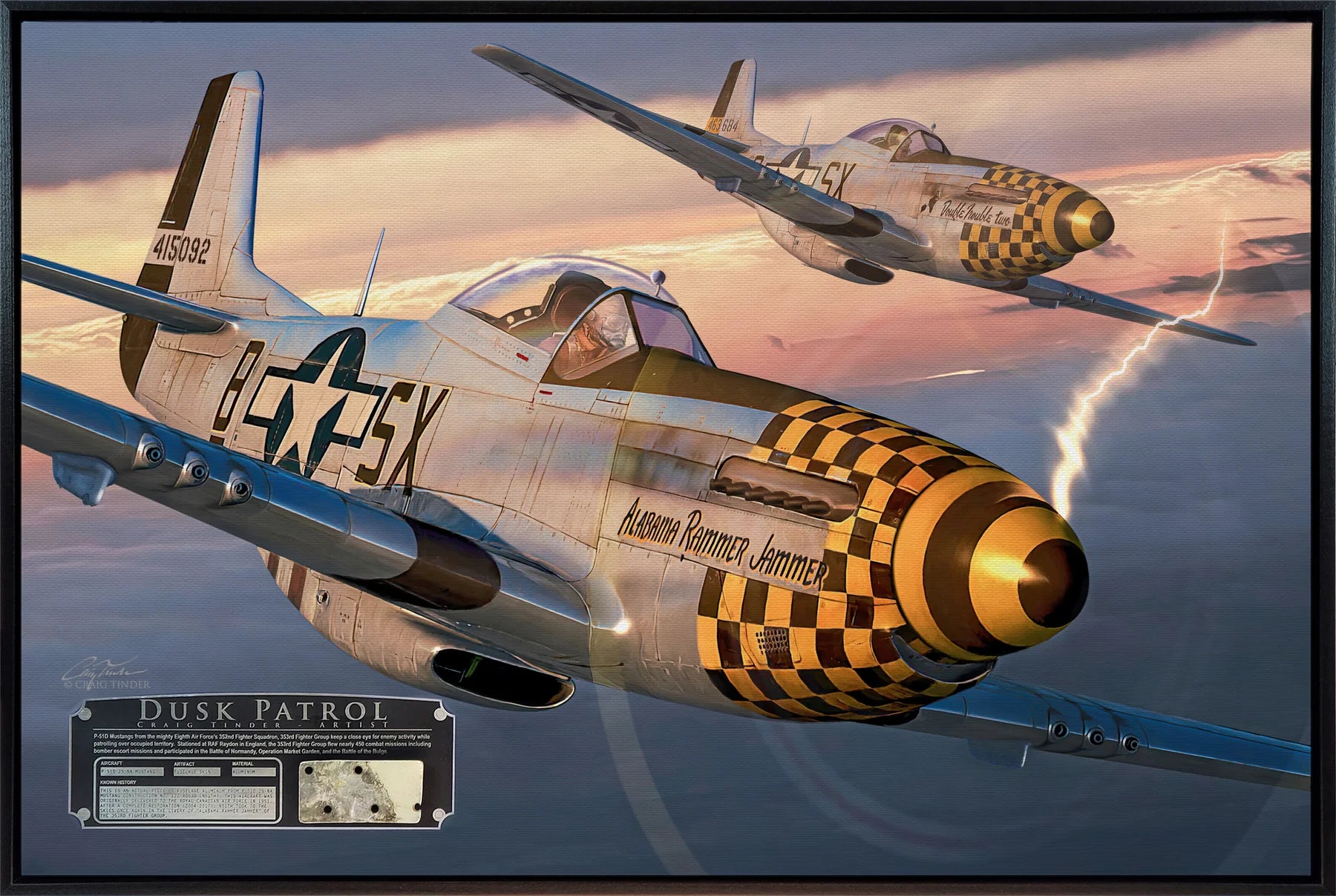 Escorting History - "Dusk Patrol" P-51D Mustang Relic Art