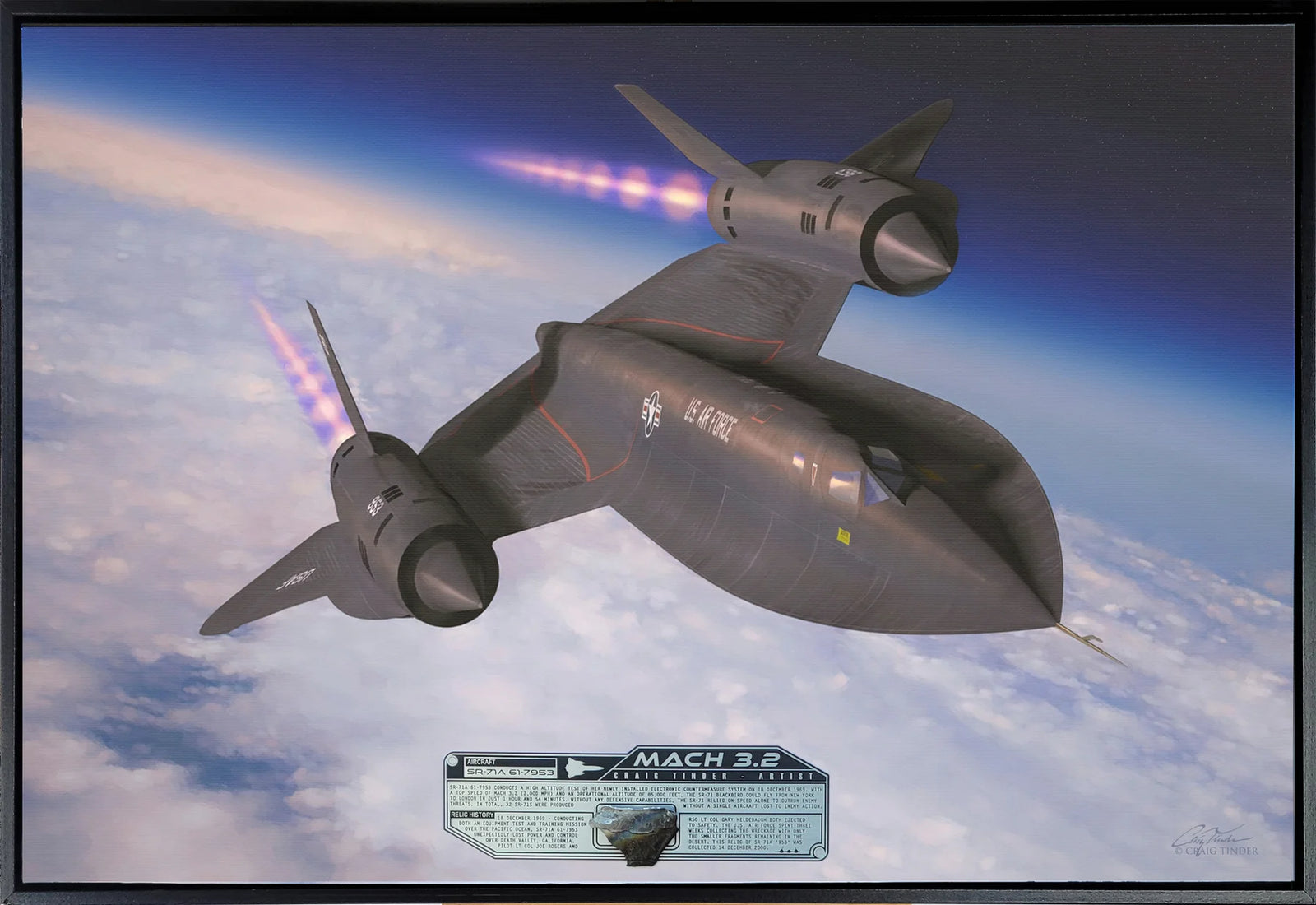 Titanium Legacy - "Mach 3.2" SR-71A Blackbird Relic Art