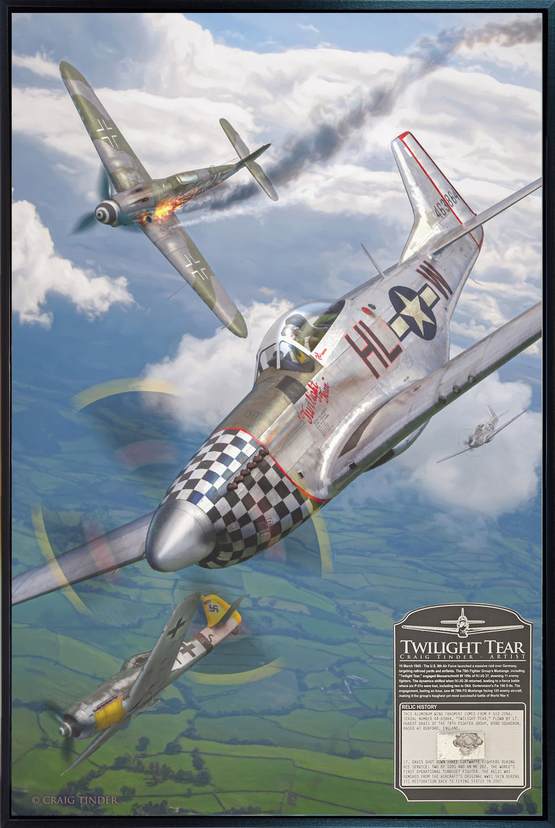 Combat Victory - "Twilight Tear" P-51D Mustang Relic Art