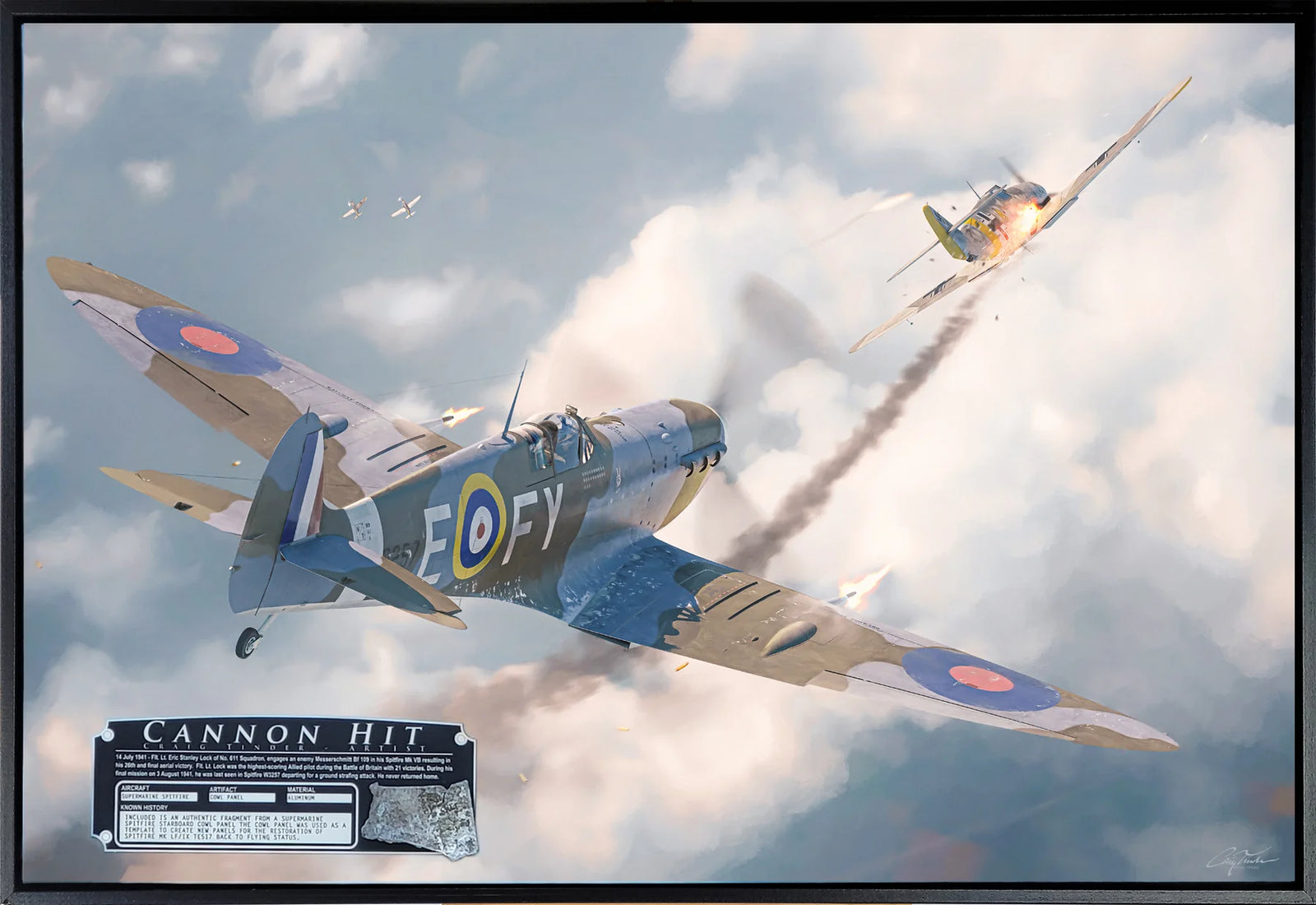 Wings of Valor - "Cannon Hit" Spitfire Relic Art