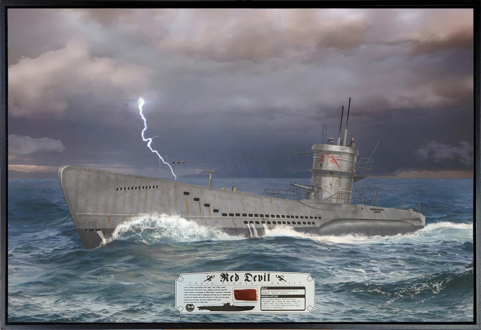 Wolfpack Survivor - "Red Devil" Type VIIC U-Boat Relic Art