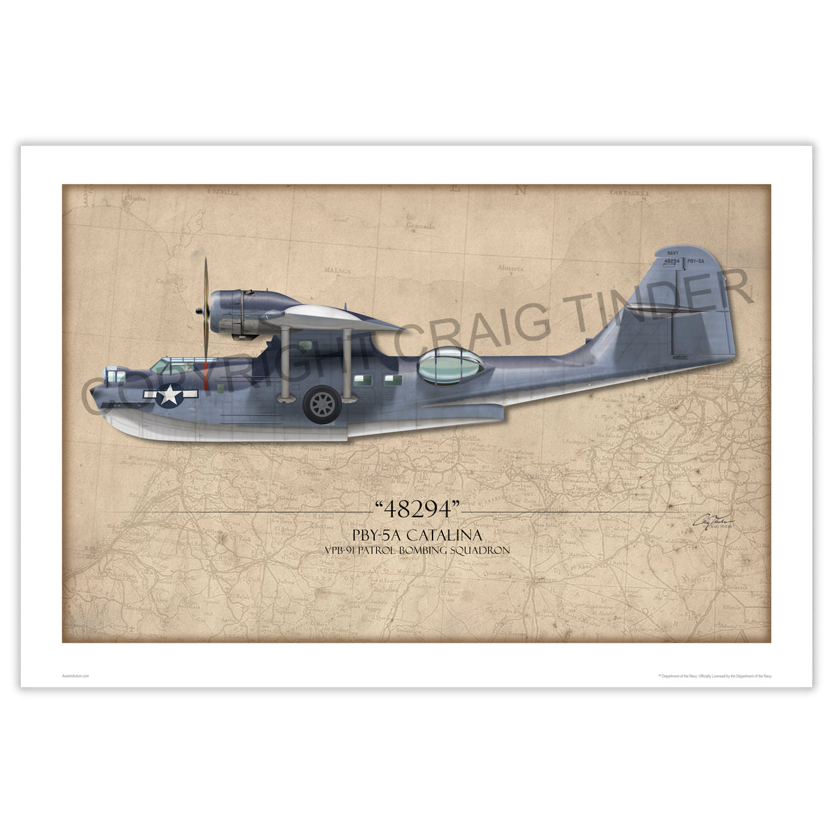 PBY Catalina - 48294 Profile Art Print