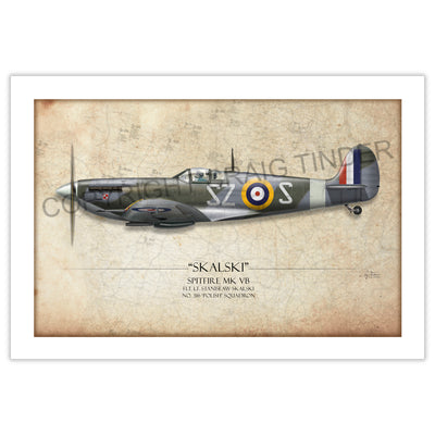 "Polish Skalski Spitfire" - Art Print by Craig Tinder