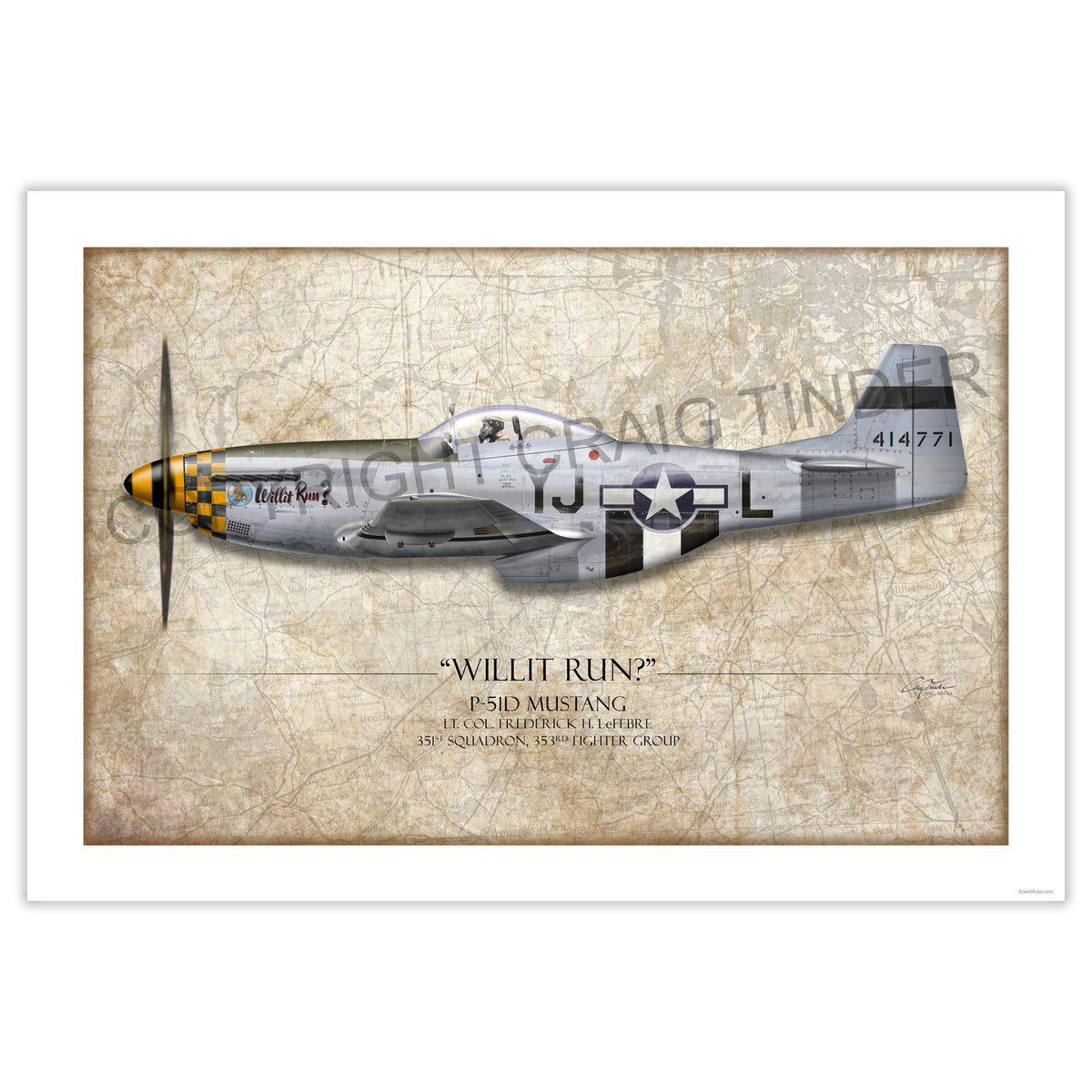 P-51 Mustang - Willit Run? Profile Art Print