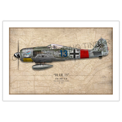 Focke-Wulf Fw 190 - Blue 13 historical reference map