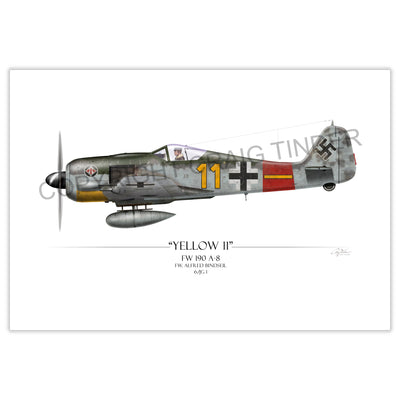 Focke-Wulf Fw 190 - Yellow 11 profile artwork by Craig Tinder
