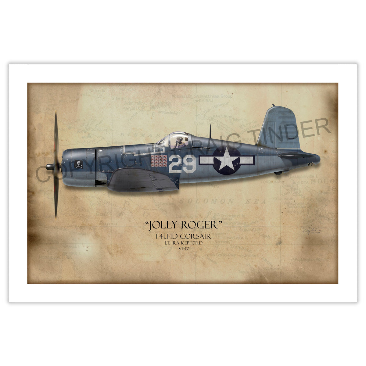 F4U Corsair - Ira Kepford historical reference map