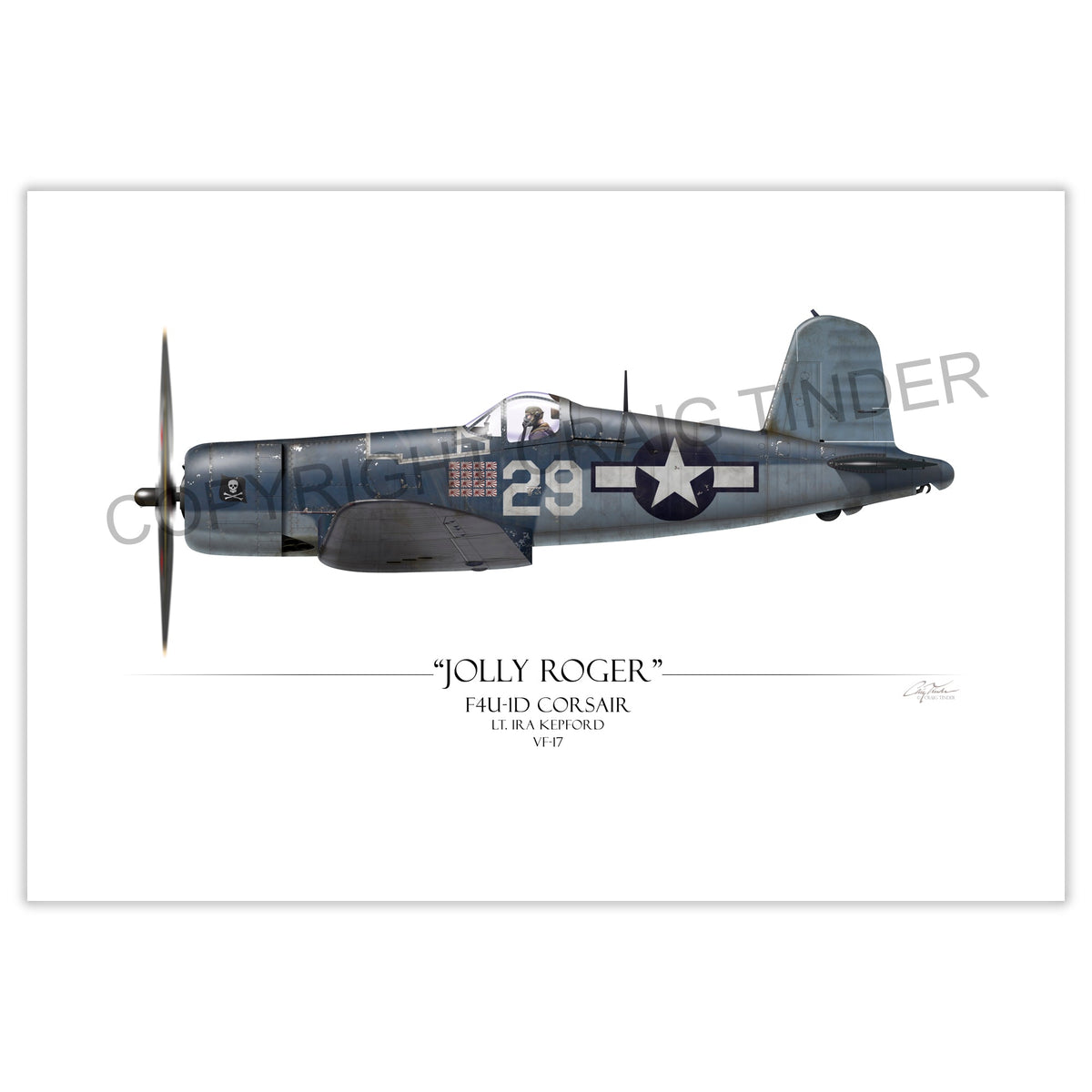 F4U Corsair - Ira Kepford profile artwork by Craig Tinder