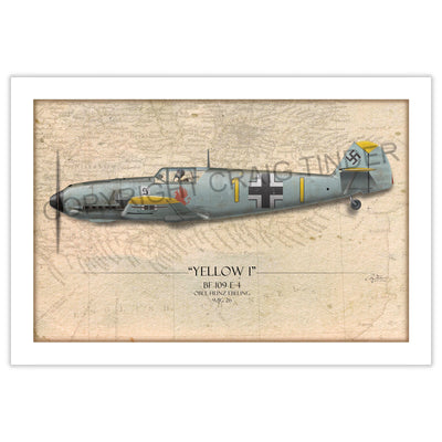 Messerschmitt Bf 109 E-4 - Heinz Ebeling historical reference map