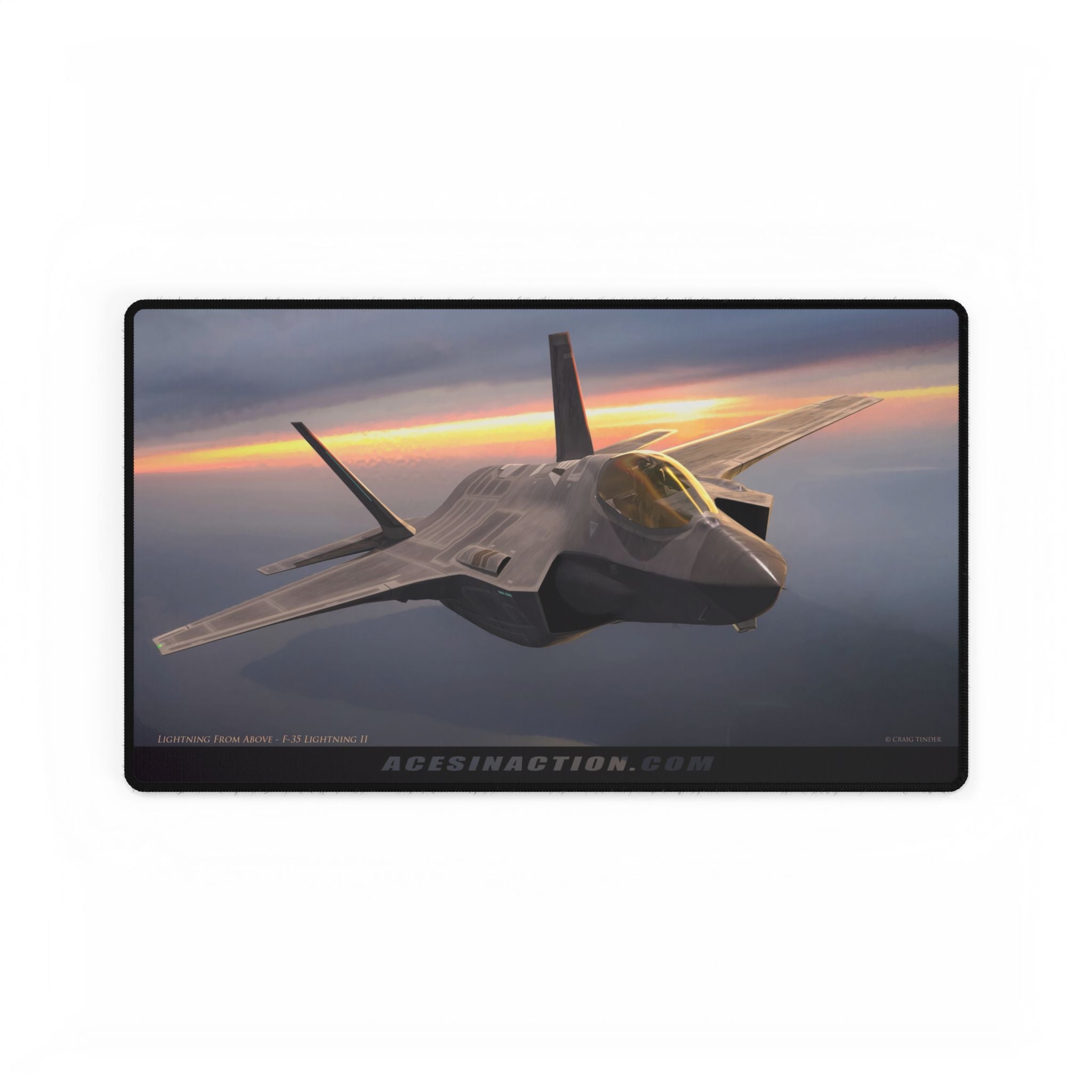 Tactical Desk Mat - Lightning From Above - F-35 Lightning II